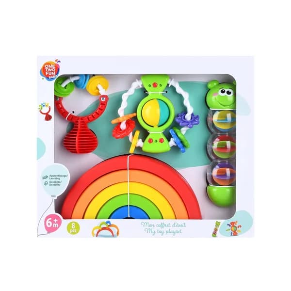 Conjunto de juguetes para bebé con arcoiris y sonajeros, ONE TWO FUN ALCAMPO. - 1 ud - Imagen del producto en Findit