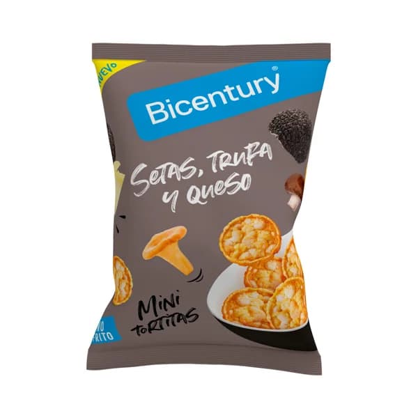 BICENTURY Mini tortitas de maíz con sabor a setas, trufa y queso BICENTURY 70 g. - 0.07 kg - Imagen del producto en Findit