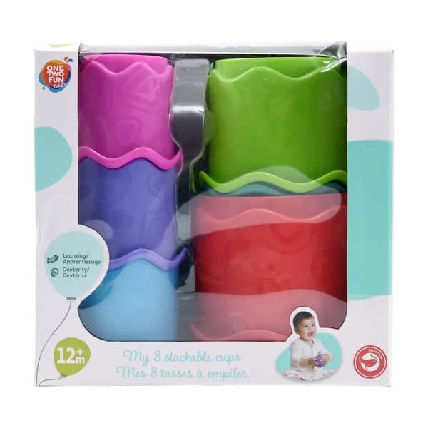 Cubos de colores apilables con formas, ONE TWO FUN ALCAMPO. - 1 ud - Imagen del producto en Findit