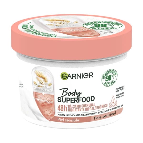 GARNIER Loción corporal hidratante con leche de avena, para pieles sensibles GARNIER Superfood 400 ml. - 0.4 l - Imagen del producto en Findit