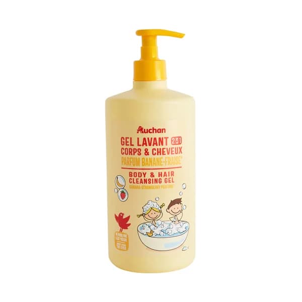 PRODUCTO ALCAMPO Gel y champú infantil con aroma a plátano y fresa 750 ml. - 0.75 l - Imagen del producto en Findit