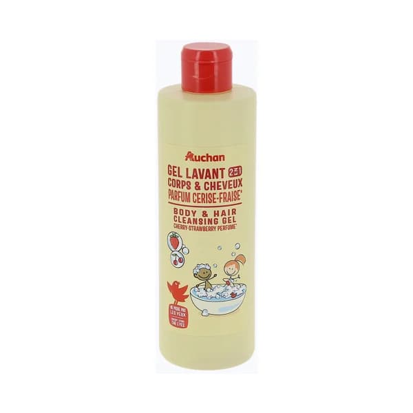 PRODUCTO ALCAMPO Gel y champú para cuerpo y cabello, con aroma a cereza y fresa 250 ml. - 0.25 l - Imagen del producto en Findit