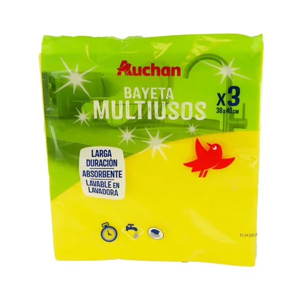 PRODUCTO ALCAMPO Bayetas absorbentes amarillas de 38 x 40 cm y larga duración 3 uds. - 1 ud - Imagen del producto en Findit
