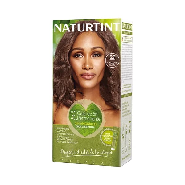 NATURTINT Coloración permanente en gel y sin amoníaco, tono 6.7 chocolate claro NATURTIN. - 1 ud - Imagen del producto en Findit