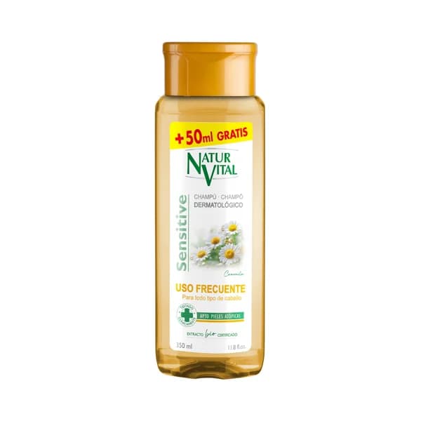 NATUR VITAL Champú de uso frecuente con camomila, para todo tipo de cabellos NATUR VITAL Sensitive 350 ml. - 0.3 l - Imagen del producto en Findit