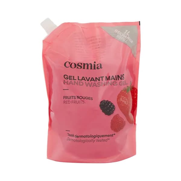 COSMIA Recambio de jabón (gel) líquido para manos, con aroma a frutos rojos 1 l. - 1 l - Imagen del producto en Findit