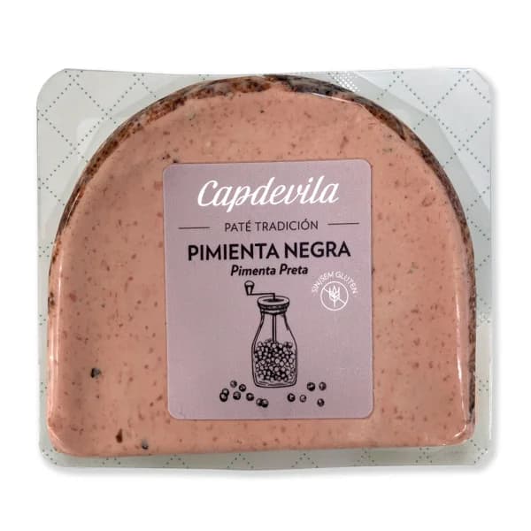 Paté tradicional a la pimienta negra, elaborado sin gluten CAPDEVILLA 100 g. - 0.1 kg - Imagen del producto en Findit