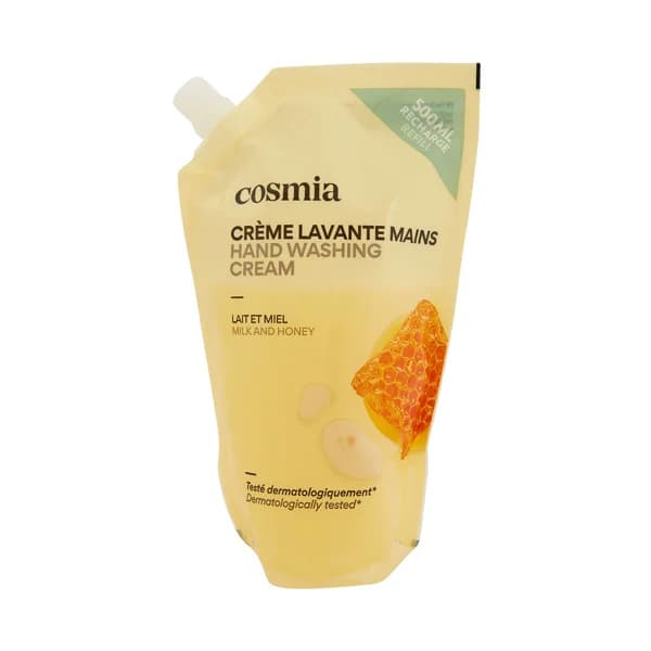 COSMIA Recambio de jabón (gel) de manos líquido, con aroma a leche y miel 500 ml. - 0.5 l - Imagen del producto en Findit