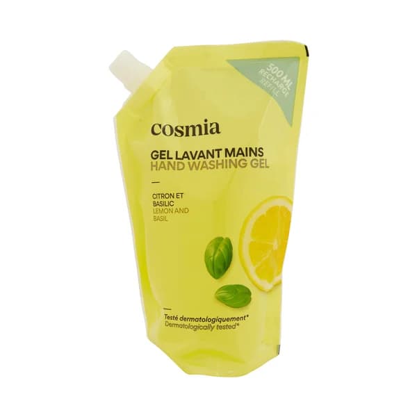COSMIA Recambio de jabón (gel) de manos líquido, con aroma a limón y albahaca 500 ml. - 0.5 l - Imagen del producto en Findit