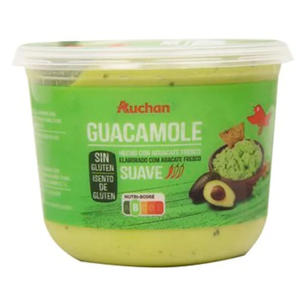 AUCHAN Guacamole suave, elaborado con aguacate fresco 500 g. Producto Alcampo - 0.5 kg - Imagen del producto en Findit