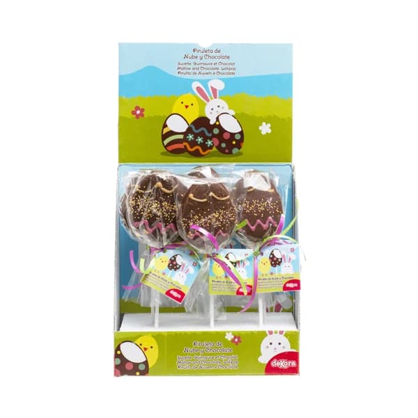 DEKORA Piruleta de nube y chocolate con forma de huevo de pascua 29 g. - 1 ud - Imagen del producto en Findit
