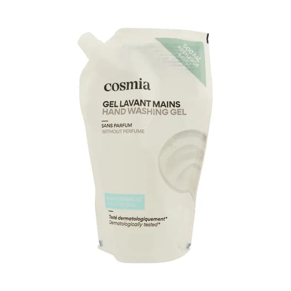 COSMIA Recambio de jabón (gel) de manos líquido sin perfume 500 ml. - 0.5 l - Imagen del producto en Findit