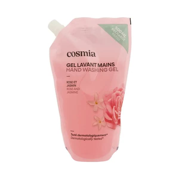 COSMIA Recambio de jabón (gel) de manos líquido, con aroma rosa y jazmín 500 ml. - 0.5 l - Imagen del producto en Findit