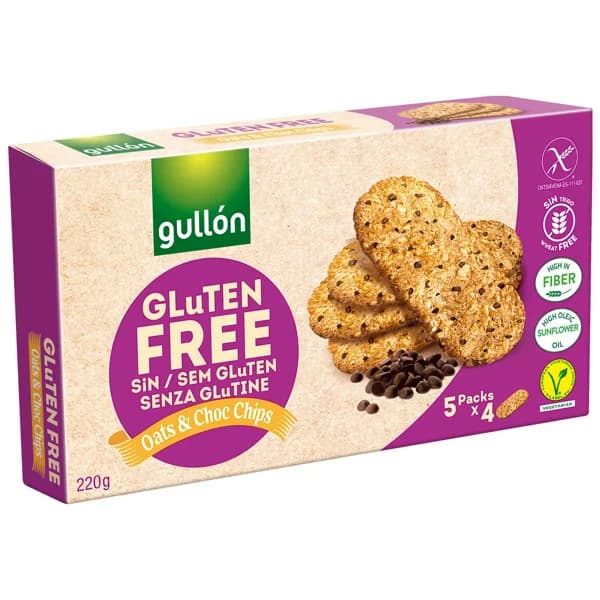 GULLÓN Galletas sin gluten de avena y chips de chocolate GULLÓN 220 g. - 0.22 kg - Imagen del producto en Findit