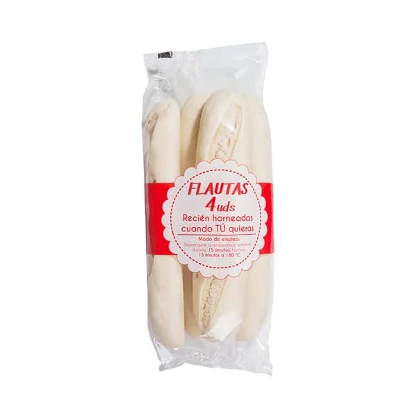 PANAMAR Flautas de pan precocido y ultracongelado 4 x 120 g. - 0.48 kg - Imagen del producto en Findit