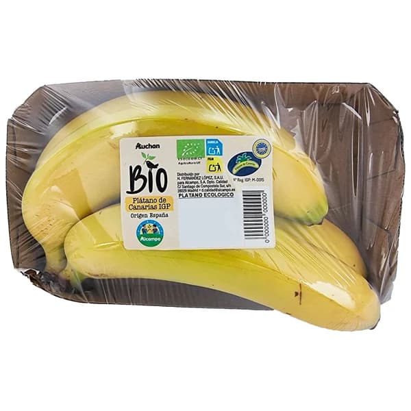 ALCAMPO CULTIVAMOS LO BUENO ECOLÓGICO Plátanos bio con indicación geográfica protegida, bandeja 800 g. - 0.8 kg - Imagen del producto en Findit