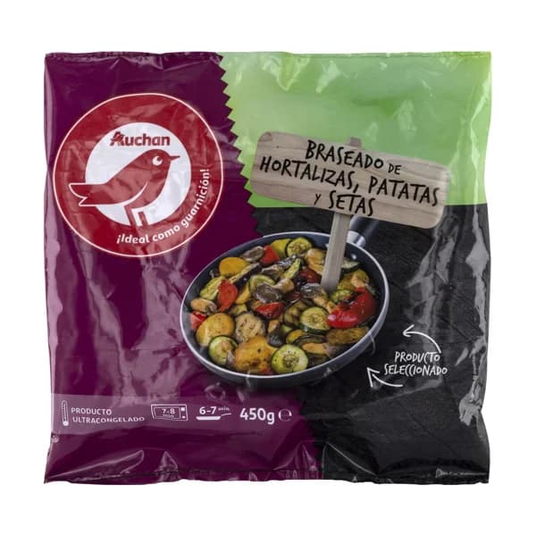 AUCHAN Braseado de hortalizas, patatas y setas 450 g. Producto Alcampo - 0.45 kg - Imagen del producto en Findit