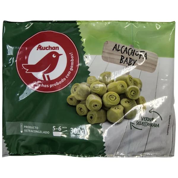 AUCHAN Alcachofas baby seleccionadas y ultracongeladas 300 g. Producto Alcampo - 0.3 kg - Imagen del producto en Findit