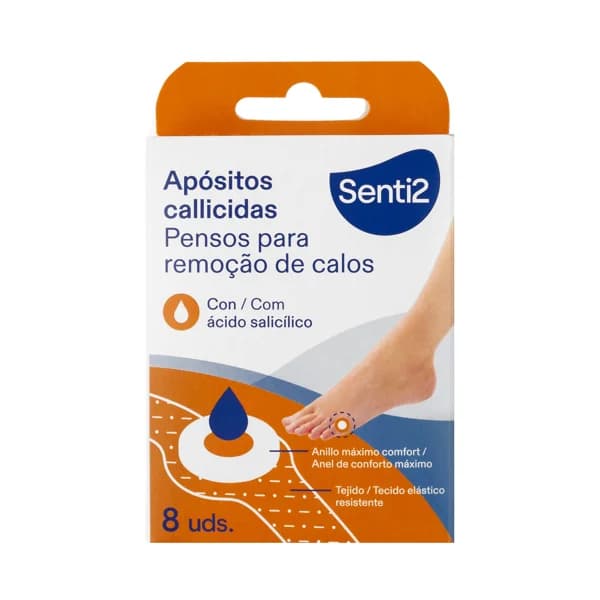 Apósitos callicidas con tejido elástico resistente y ácido Salicílico SENTI2 8 uds. - 1 ud - Imagen del producto en Findit