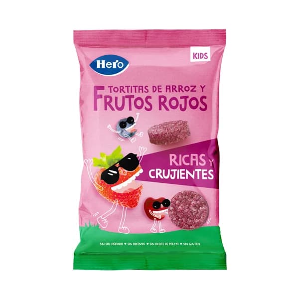HERO Kids Tortitas infantiles de arroz y frutos rojos, a partir de 36 meses 40 g. - 1 ud - Imagen del producto en Findit