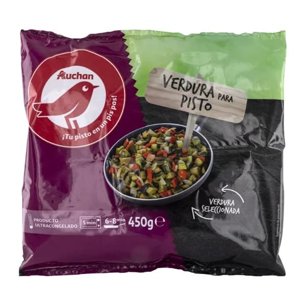 AUCHAN Preparado de verduras para pisto 450 g. Producto Alcampo - 0.45 kg - Imagen del producto en Findit