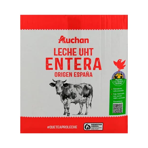 ALCAMPO CULTIVAMOS LO BUENO Leche de vaca entera, de origen española 6x1 l. - 6 l - Imagen del producto en Findit