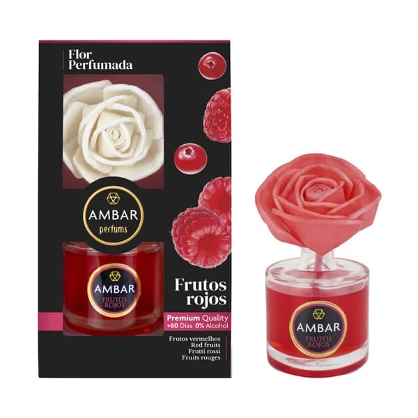 AMBAR Ambientador con forma de flor perfumada, con fragancia a frutos rojos 75 ml. - 0.08 l - Imagen del producto en Findit