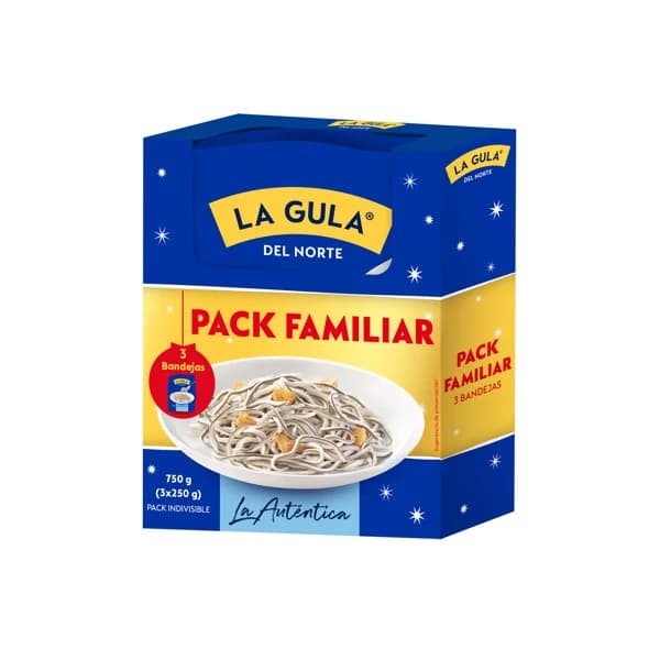 LA GULA DEL NORTE Sucedáneo de angulas LA GULA DEL NORTE 3 uds. x 250 g. - 0.69 kg - Imagen del producto en Findit