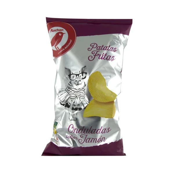 PRODUCTO ALCAMPO Patatas fritas onduladas con sabor jamón PRODUCTO ALCAMPO 160 g. - 0.16 kg - Imagen del producto en Findit