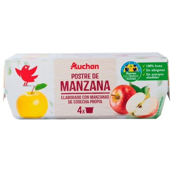 ALCAMPO CULTIVAMOS LO BUENO Compota de manzana  pack 4 uds. x 100 g. - 0.4 kg - Imagen del producto en Findit