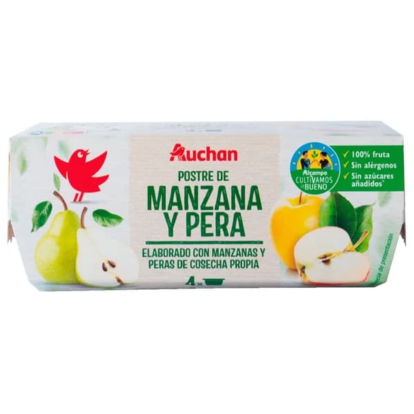 ALCAMPO CULTIVAMOS LO BUENO Compota de manzana y pera  pack 4 uds. x 100 g. - 0.4 kg - Imagen del producto en Findit