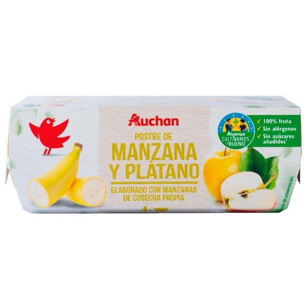 ALCAMPO CULTIVAMOS LO BUENO Compota de manzana y plátano  pack 4 uds. x 100 g. - 0.4 kg - Imagen del producto en Findit