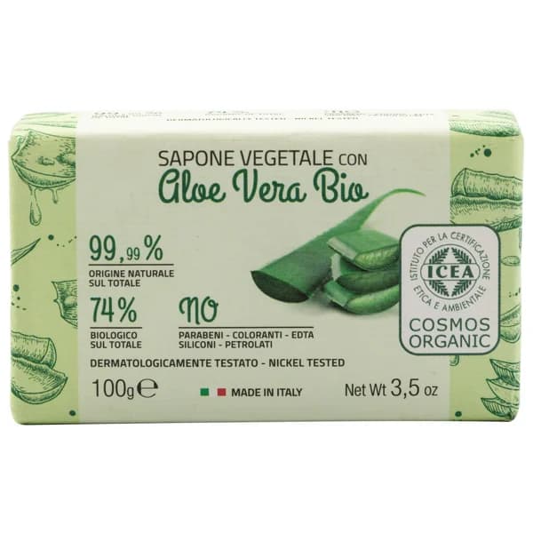 ITERITALIA Pastilla de jabón vegetal con aloe vera de origen ecológico ITERITALIA 100 g. - 0.1 kg - Imagen del producto en Findit