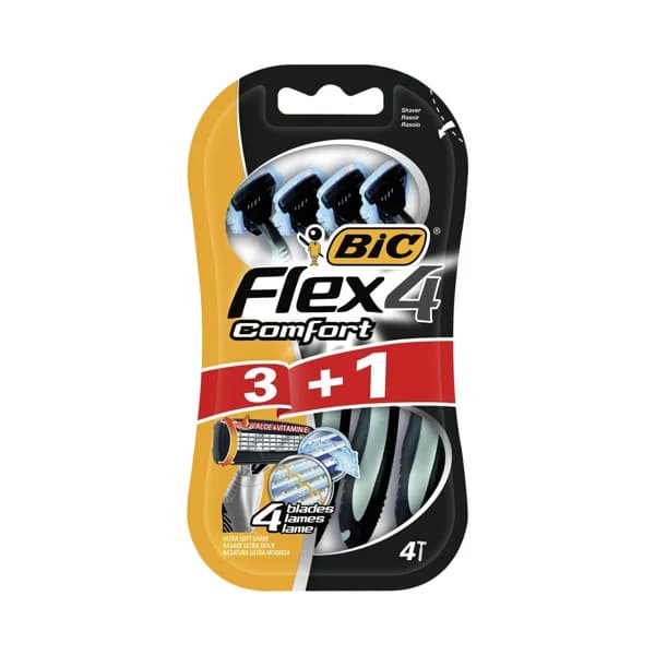 BIC Maquinilla de afeitar desechable con 4 hojas BIC Flex4 comfort 4 uds. - 1 ud - Imagen del producto en Findit