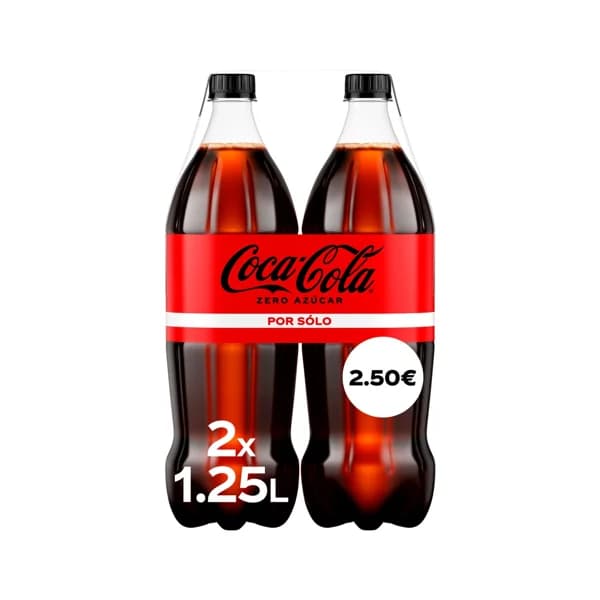 COCA COLA Refresco zero pack 2 botellas 1,25 l. - 2.5 l - Imagen del producto en Findit