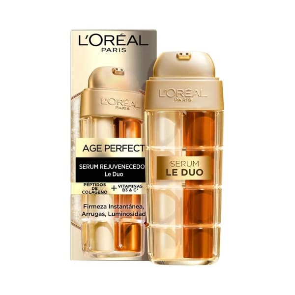L´ORÉAL PARIS Age perfect le duo Sérums faciales con péptidos de colágeno y vitaminas B3 y C 30 ml. - 1 ud - Imagen del producto en Findit