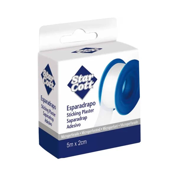 STAR COTT Esparadrapo plástico microperforado, de 2 cm de ancho STAR COTT 5 m. - 1 ud - Imagen del producto en Findit