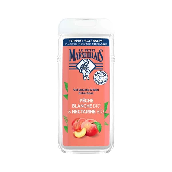LE PETIT MARSEILIAIS Gel hidratante y nutritivo para baño o ducha, con textura crema y melocotón blanco y nectarina bio LE PETIT MARSEILIALS 650 ml. - 0.65 l - Imagen del producto en Findit