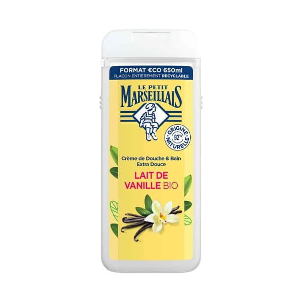 LE PETIT MARSEILIAIS Gel hidratante y nutritivo para baño o ducha, con textura crema y leche de vainilla bio LE PETIT MARSEILIALS 650 ml. - 0.65 l - Imagen del producto en Findit