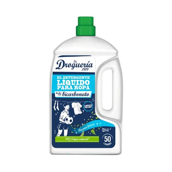 LA DROGUERIA 1919 Detergente líquido  hecho con bicarbonato, aroma fresco 2.27 l, 50 lavados. - 1 ud - Imagen del producto en Findit