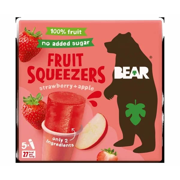 BEAR Polos de fresa y manzana, sin azúcares añadidos 5 x 60 ml. - 0.3 l - Imagen del producto en Findit
