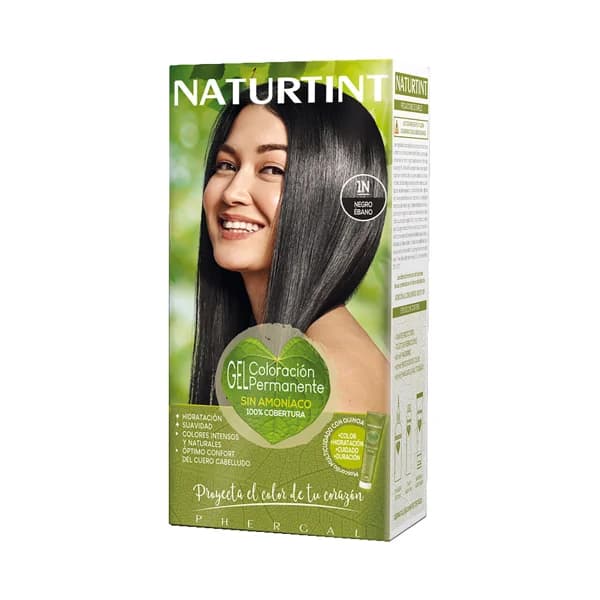 NATURTINT Coloración permanente en gel y sin amoníaco, tono 1N negro ébano NATURTIN. - 1 ud - Imagen del producto en Findit