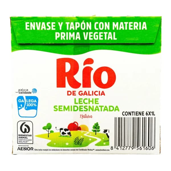 RÍO Leche semidesnatada de vaca de origen español 6x1 l. - 6 l - Imagen del producto en Findit