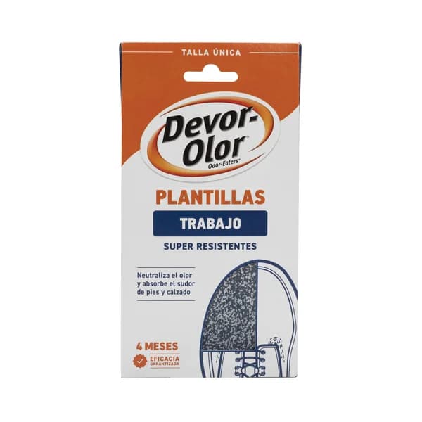 DEVOR OLOR Plantillas super resistente y desodorantes, especiales calzado de trabajo DEVOR-OLOR. - 1 ud - Imagen del producto en Findit