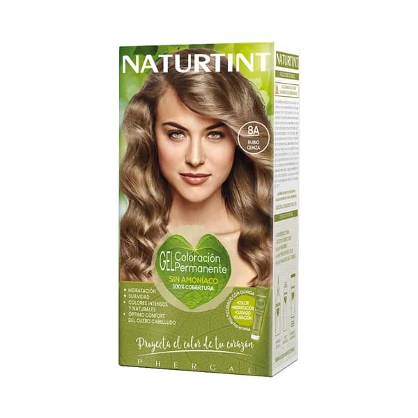 NATURTINT Coloración permanente en gel y sin amoníaco, tono 8A rubio ceniza NATURTIN. - 1 ud - Imagen del producto en Findit