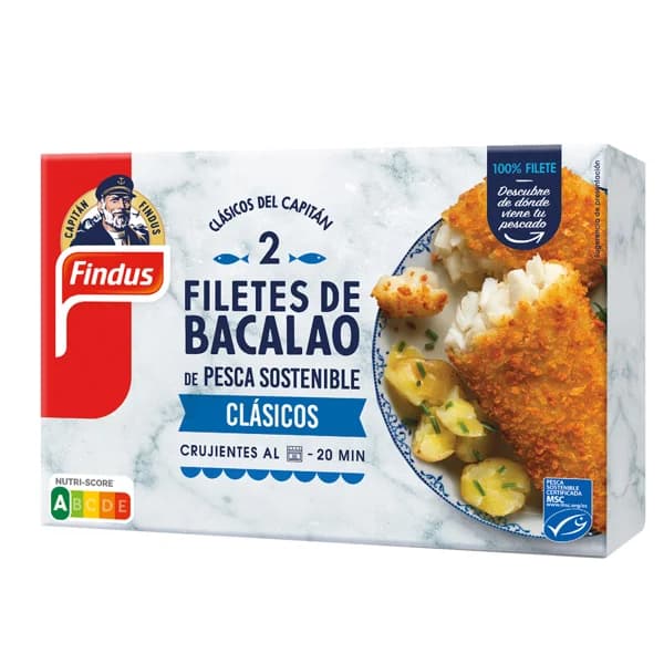 FINDUS Clásicos del capitán Filetes de bacalao (MSC) con empanado crujiente 200 g. - 0.2 kg - Imagen del producto en Findit