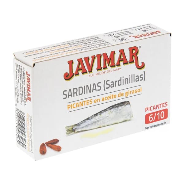 JAVIMAR Sardinillas picantes a. girasol - 0.06 kg - Imagen del producto en Findit