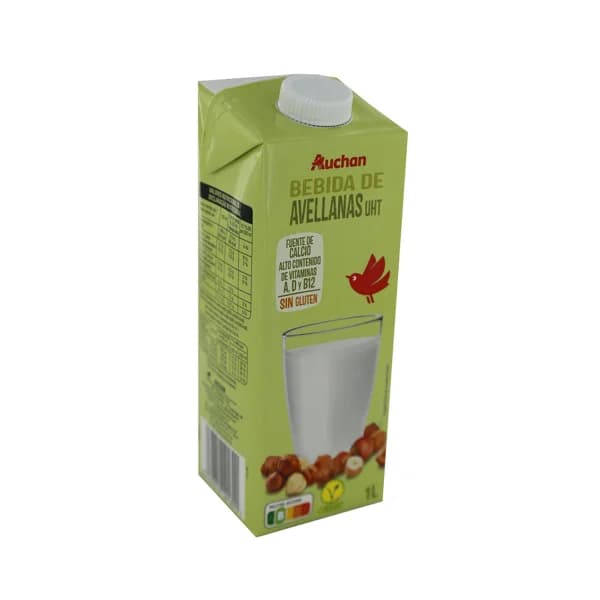 AUCHAN Bebida vegetal de avellanas 1 l. Producto Alcampo - 1 l - Imagen del producto en Findit