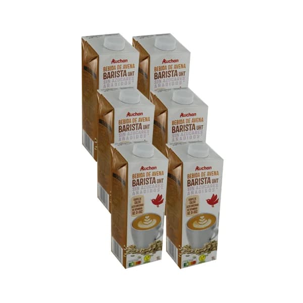 AUCHAN Bebida de avena barista 6 x 1 l. Producto Alcampo - 6 l - Imagen del producto en Findit