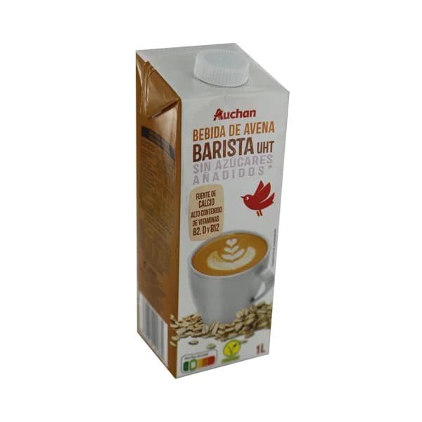 AUCHAN Bebida de avena barista 1 l. Producto Alcampo - 1 l - Imagen del producto en Findit